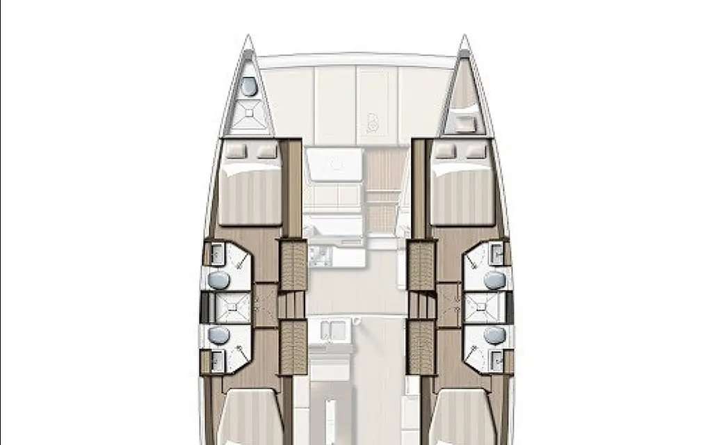 Layout of the boat Bali 4.2