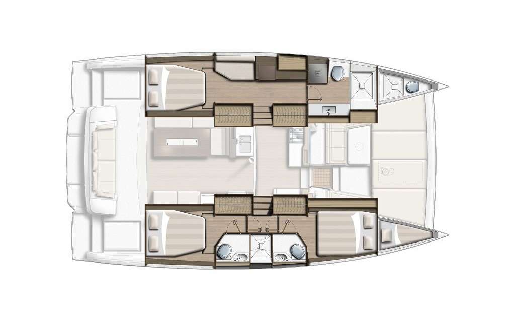 Layout of the boat Bali 4.2