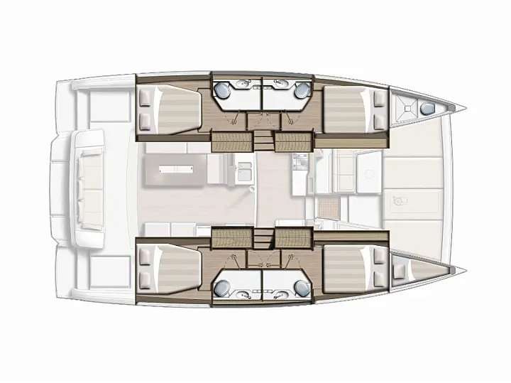 Layout of the boat Bali 4.2