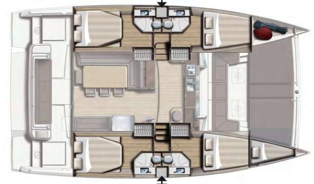 Layout of the boat Bali 4.3