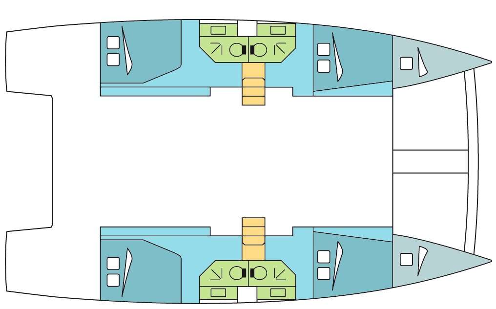 Layout of the boat Bali 4.3