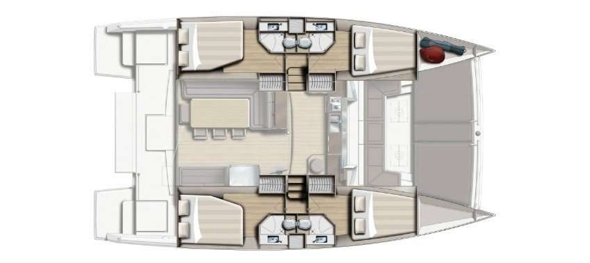 Layout of the boat Bali 4.3