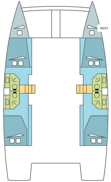 Layout of the boat Bali 4.3