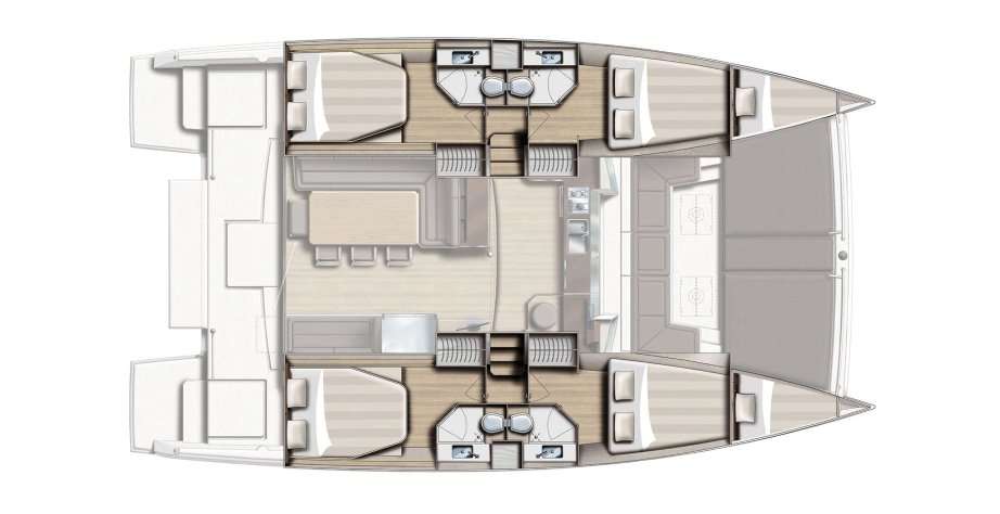 Distribución del barco Bali 4.3