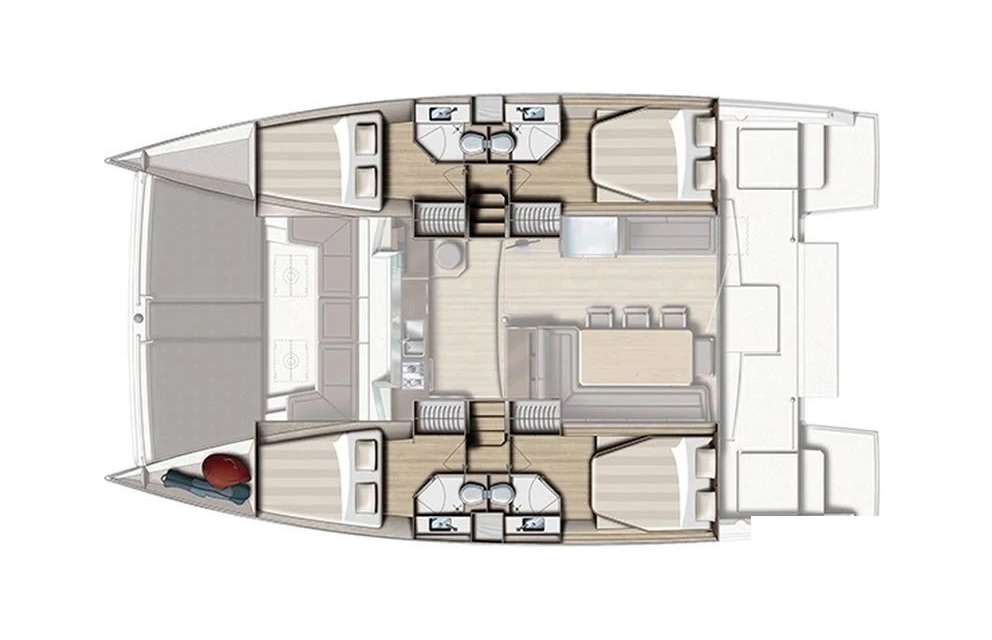 Layout of the boat Bali 4.3