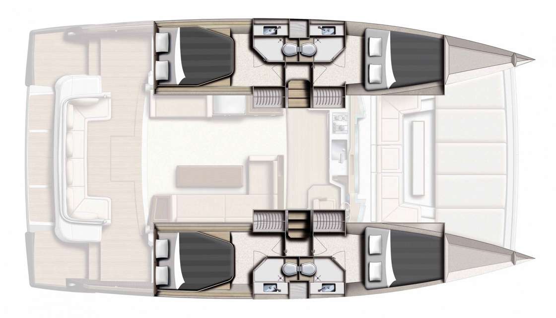 Layout of the boat Bali 4.3 MY