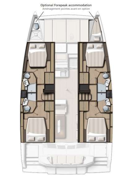 Distribución del barco Bali 4.4