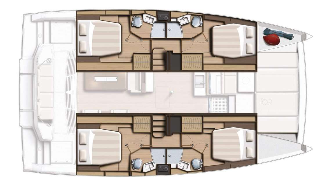 Layout of the boat Bali 4.4