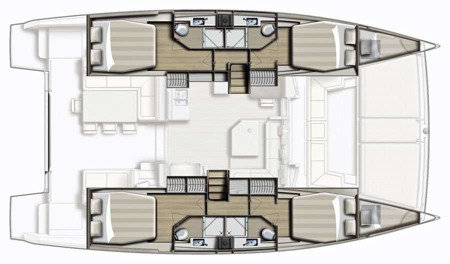 Layout of the boat Bali 4.5