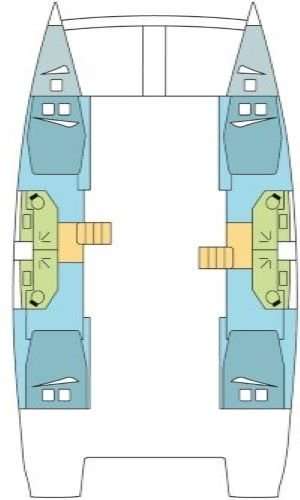 Distribución del barco Bali 4.5