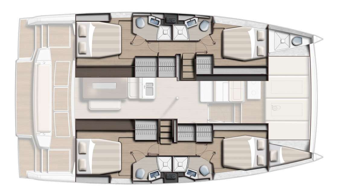 Layout of the boat Bali 4.6