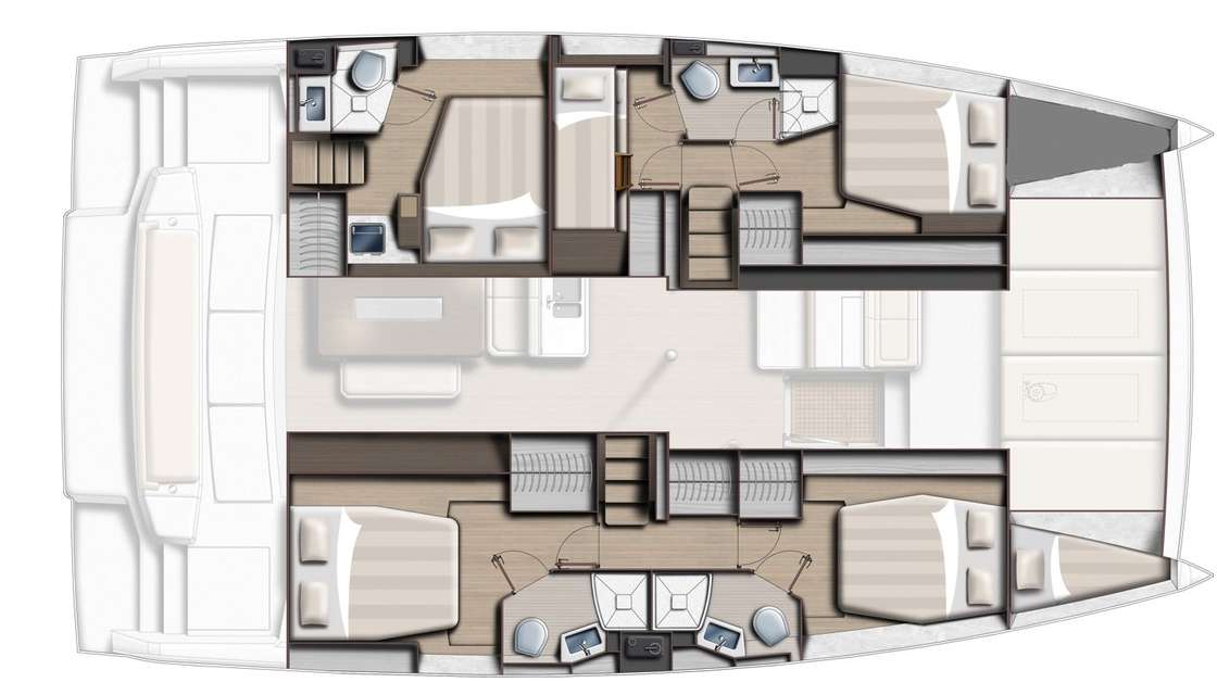 Layout of the boat Bali 4.6