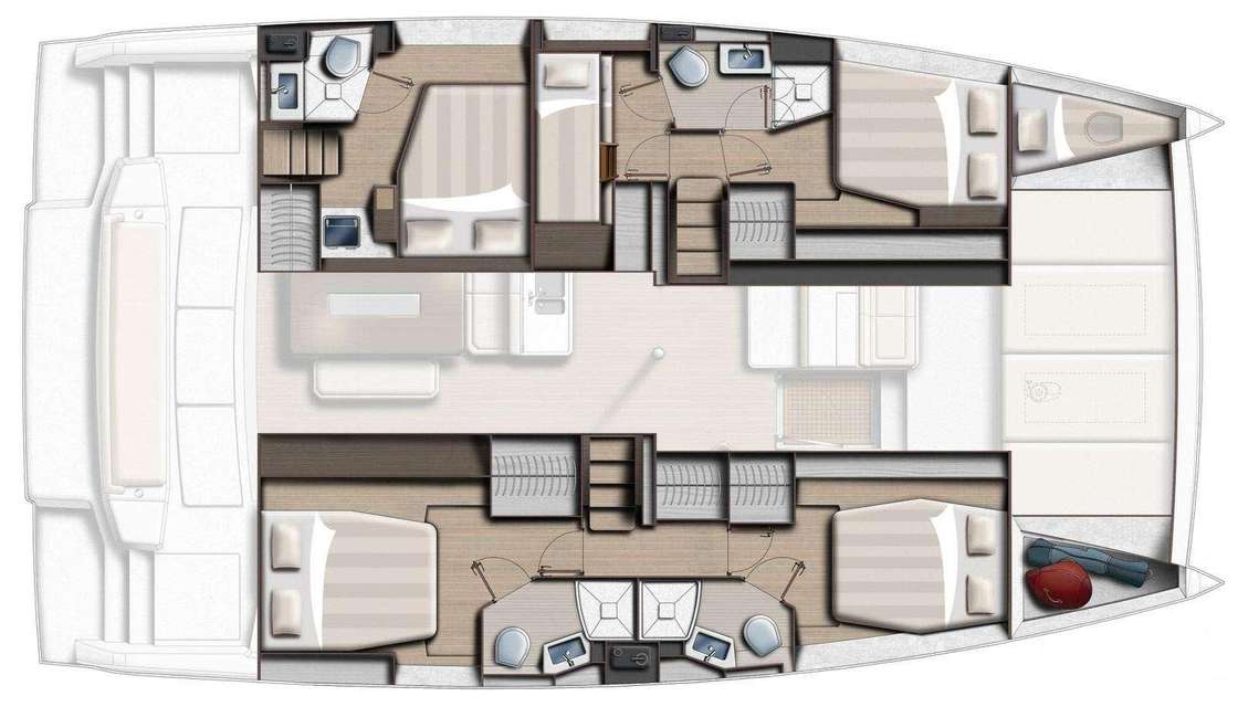 Layout of the boat Bali 4.6