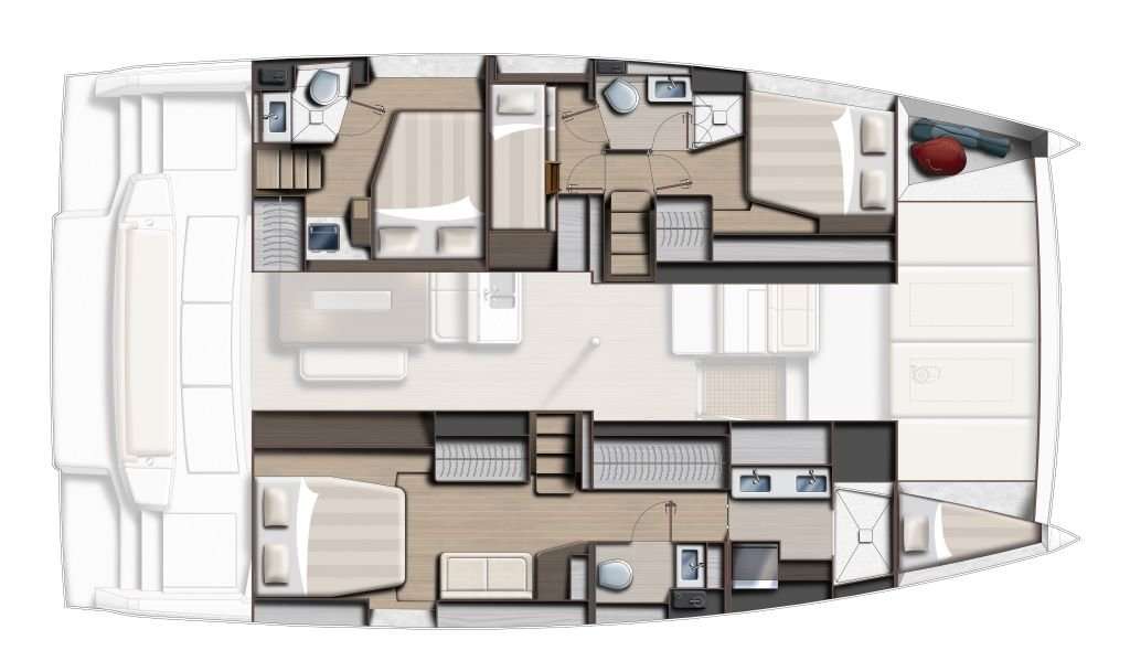 Layout of the boat Bali 4.6