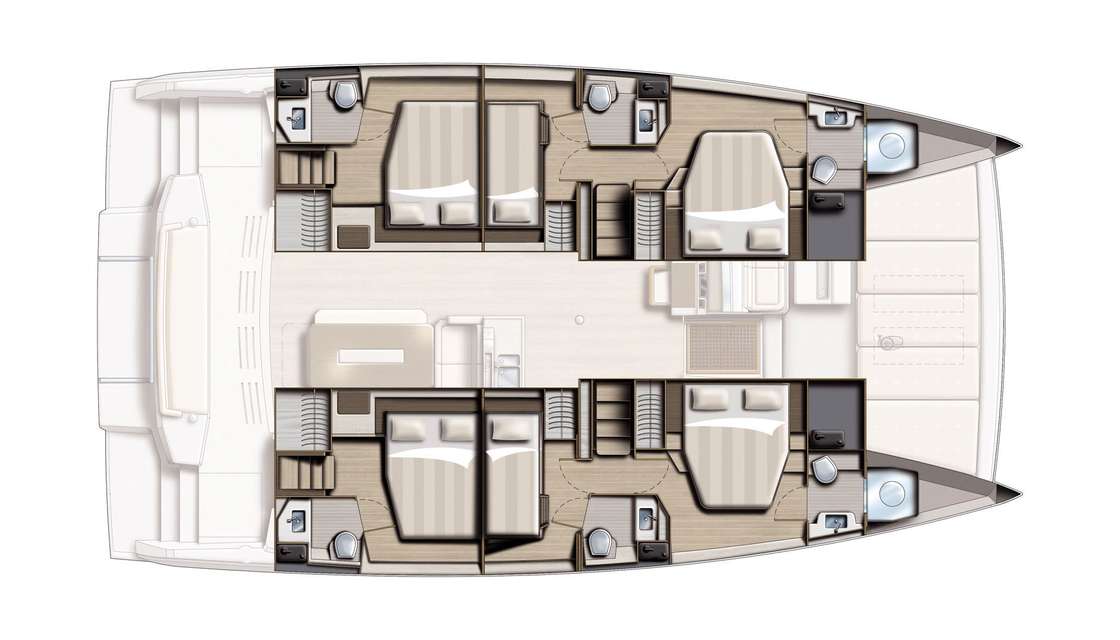 Layout of the boat Bali 4.8