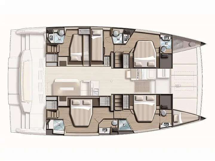 Layout of the boat Bali 4.8