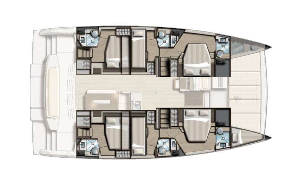 Layout of the boat Bali 4.8