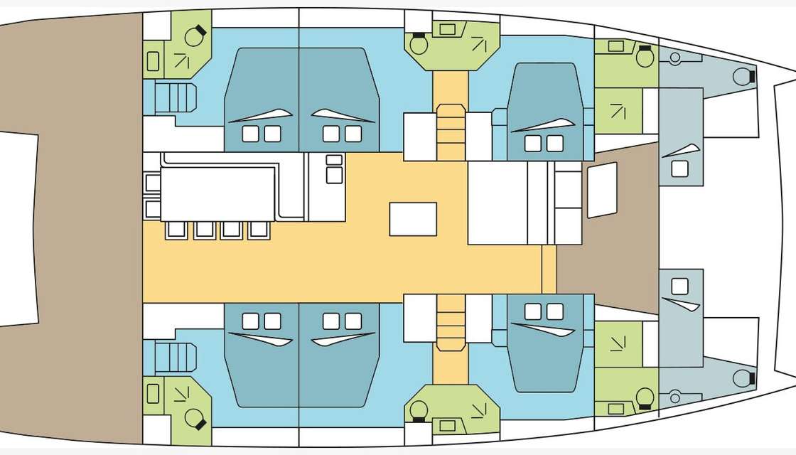 Layout of the boat Bali 5.4