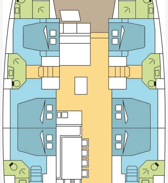 Distribución del barco Bali 5.4