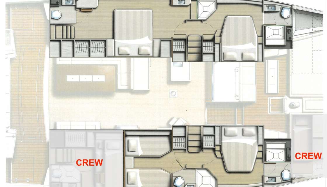 Layout of the boat Bali 5.4