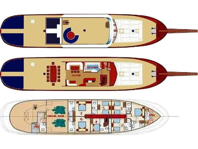 Layout of the boat Barba