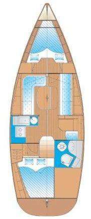 Distribución del barco Bavaria 33 Cruiser