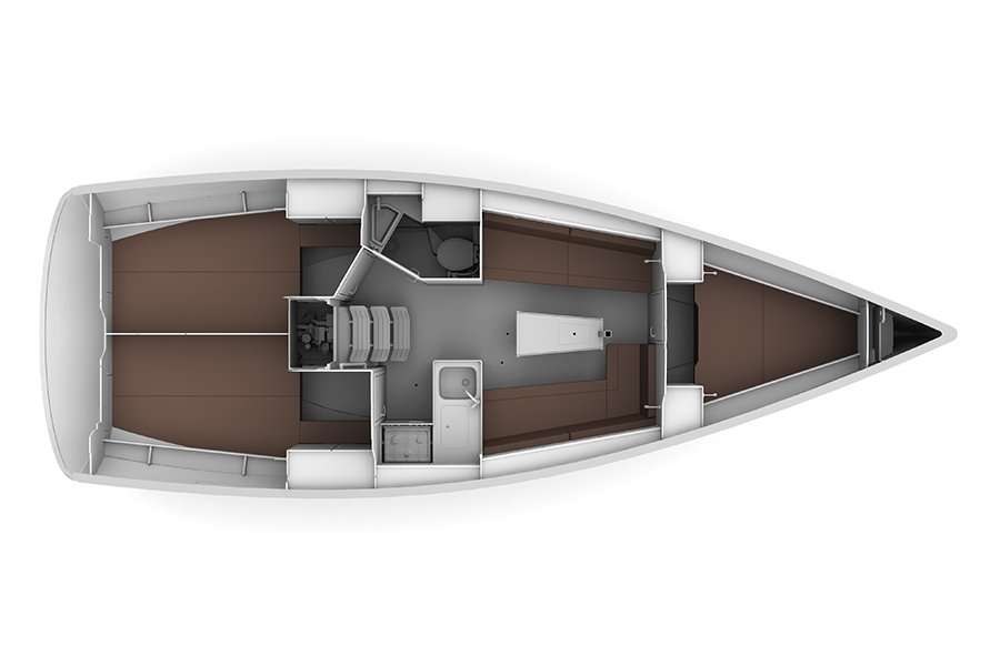 Distribución del barco Bavaria Cruiser 34