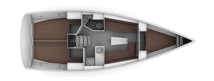 Layout of the boat Bavaria Cruiser 34