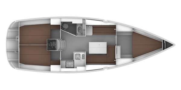 Distribución del barco Bavaria Cruiser 36