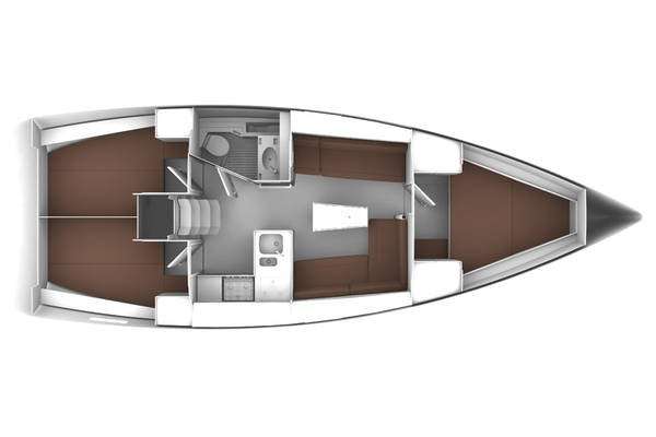 Distribución del barco Bavaria Cruiser 37