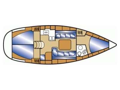 Layout of the boat Bavaria Cruiser 37