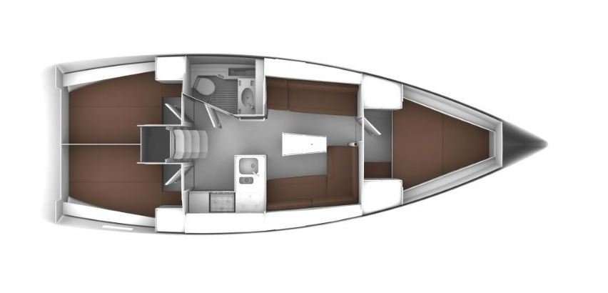 Layout of the boat Bavaria Cruiser 37