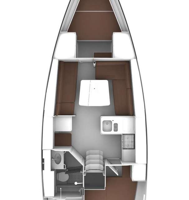 Distribución del barco Bavaria 37 Cruiser