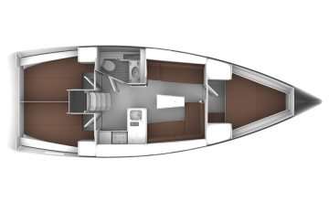 Distribución del barco Bavaria Cruiser 37