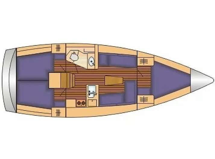 Layout of the boat Bavaria 37 Cruiser