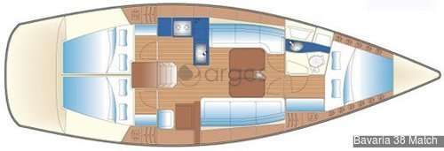 Distribución del barco Bavaria 38 Match