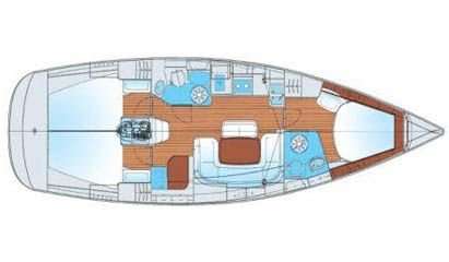 Layout of the boat Bavaria 39 Cruiser