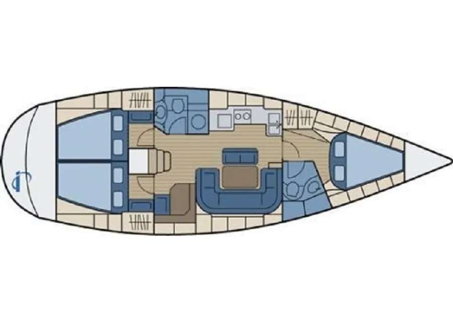 Layout of the boat Bavaria 39 Cruiser