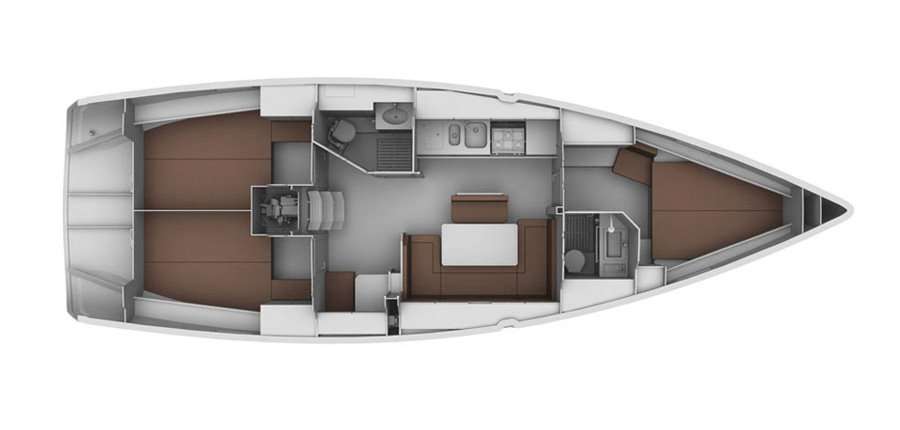 Layout of the boat Bavaria Cruiser 40