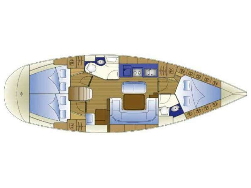 Layout of the boat Bavaria 40 Cruiser