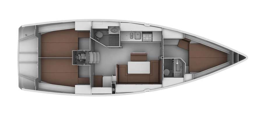 Distribución del barco Bavaria Cruiser 40