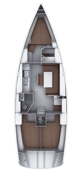 Distribución del barco Bavaria 40 Cruiser