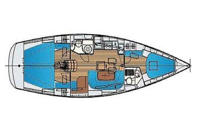 Distribución del barco Bavaria 40 Cruiser