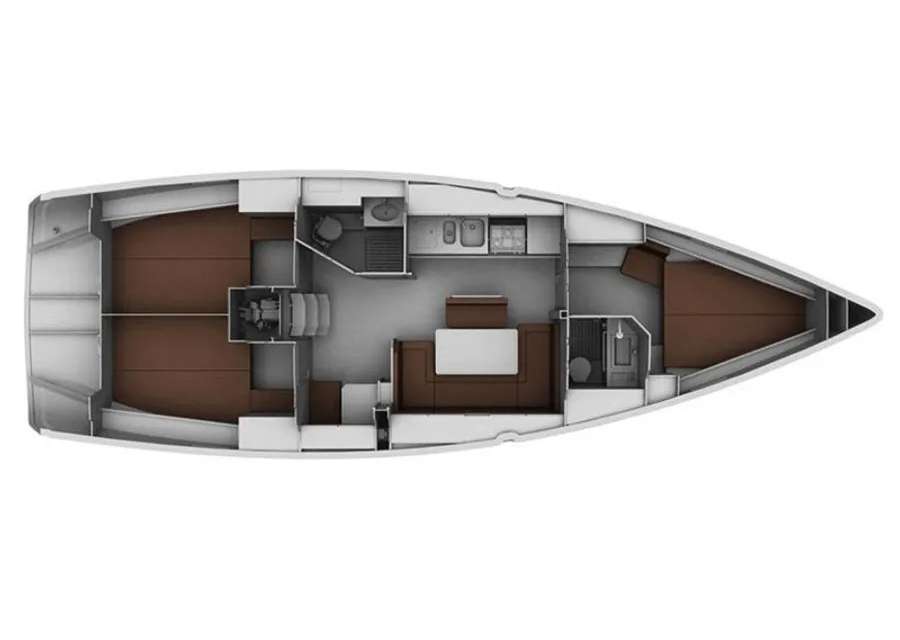 Layout of the boat Bavaria 40 Cruiser