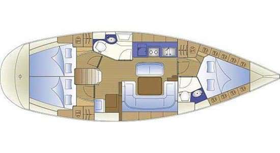 Layout of the boat Bavaria 40 Cruiser