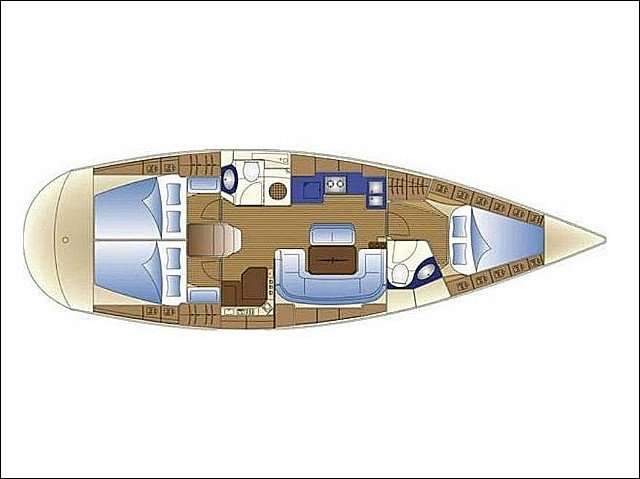 Layout of the boat Bavaria 42 Cruiser