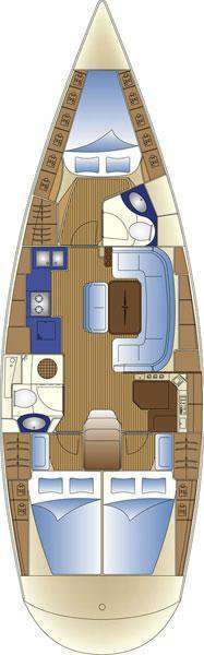 Distribución del barco Bavaria 42 Cruiser