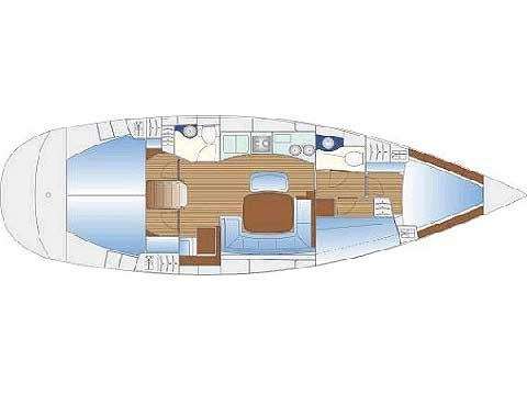 Layout of the boat Bavaria 44