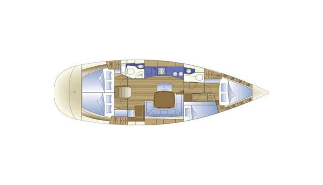 Layout of the boat Bavaria 44