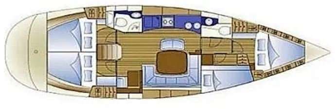 Layout of the boat Bavaria 44